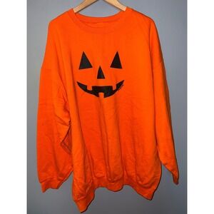 Joe's USA Orange Jack-O-Lantern Halloween Graphic Crewneck Sweatshirt 4XL